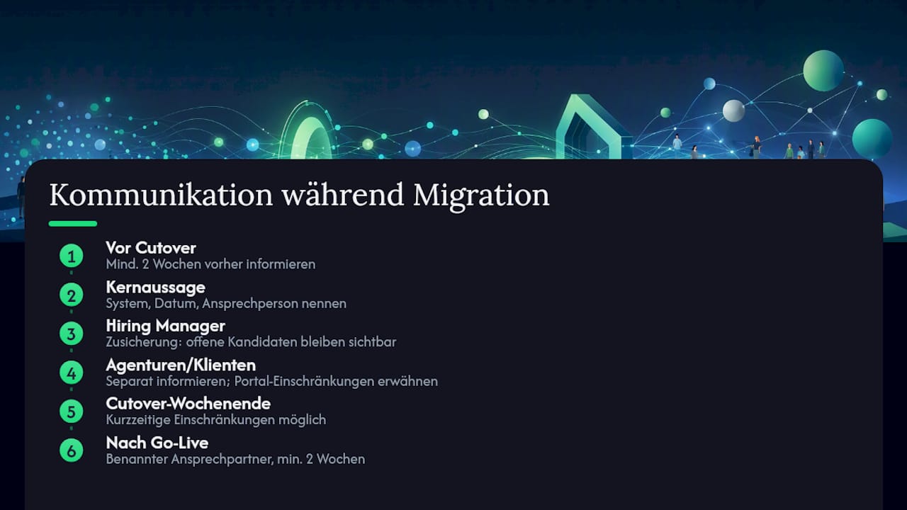 Kommunikation mit Stakeholdern und Endnutzern während der Migration — overview diagram