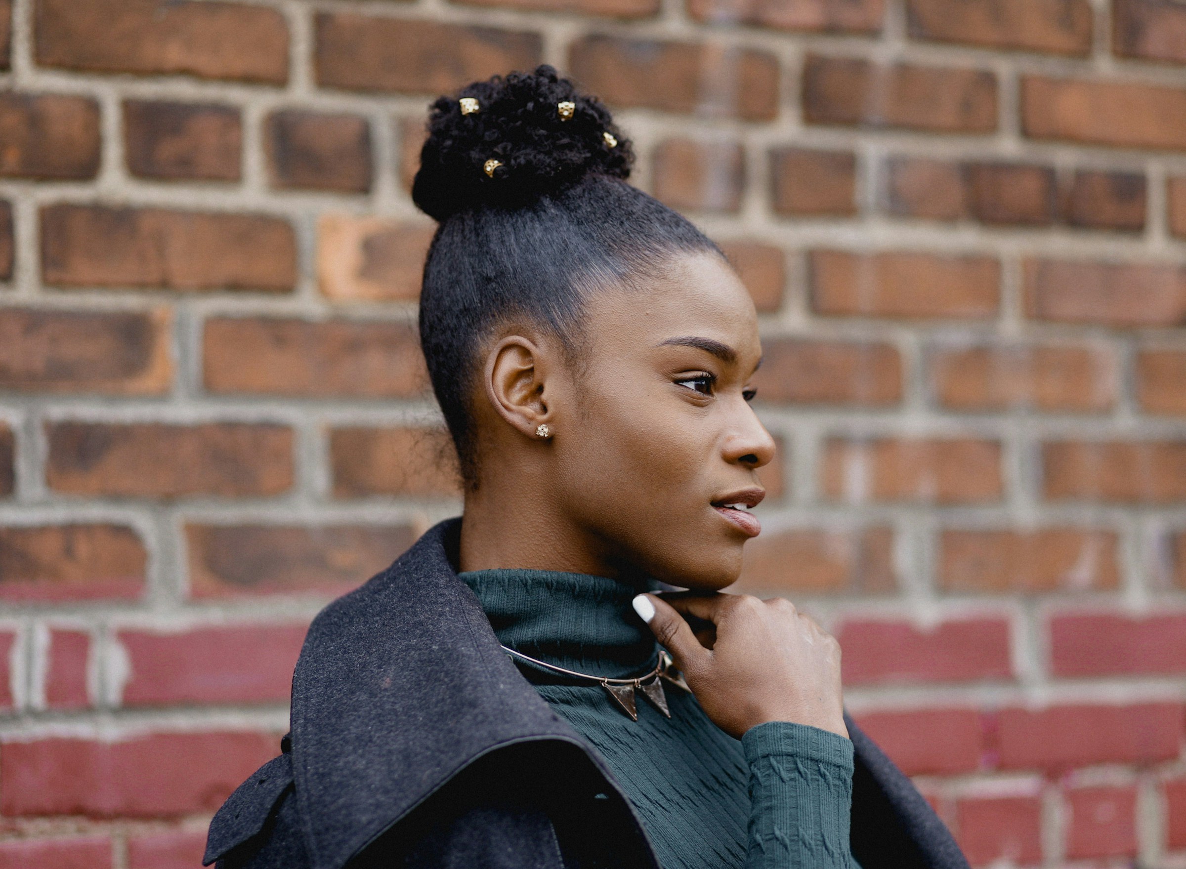 woman with a bun - Bright Color Palette