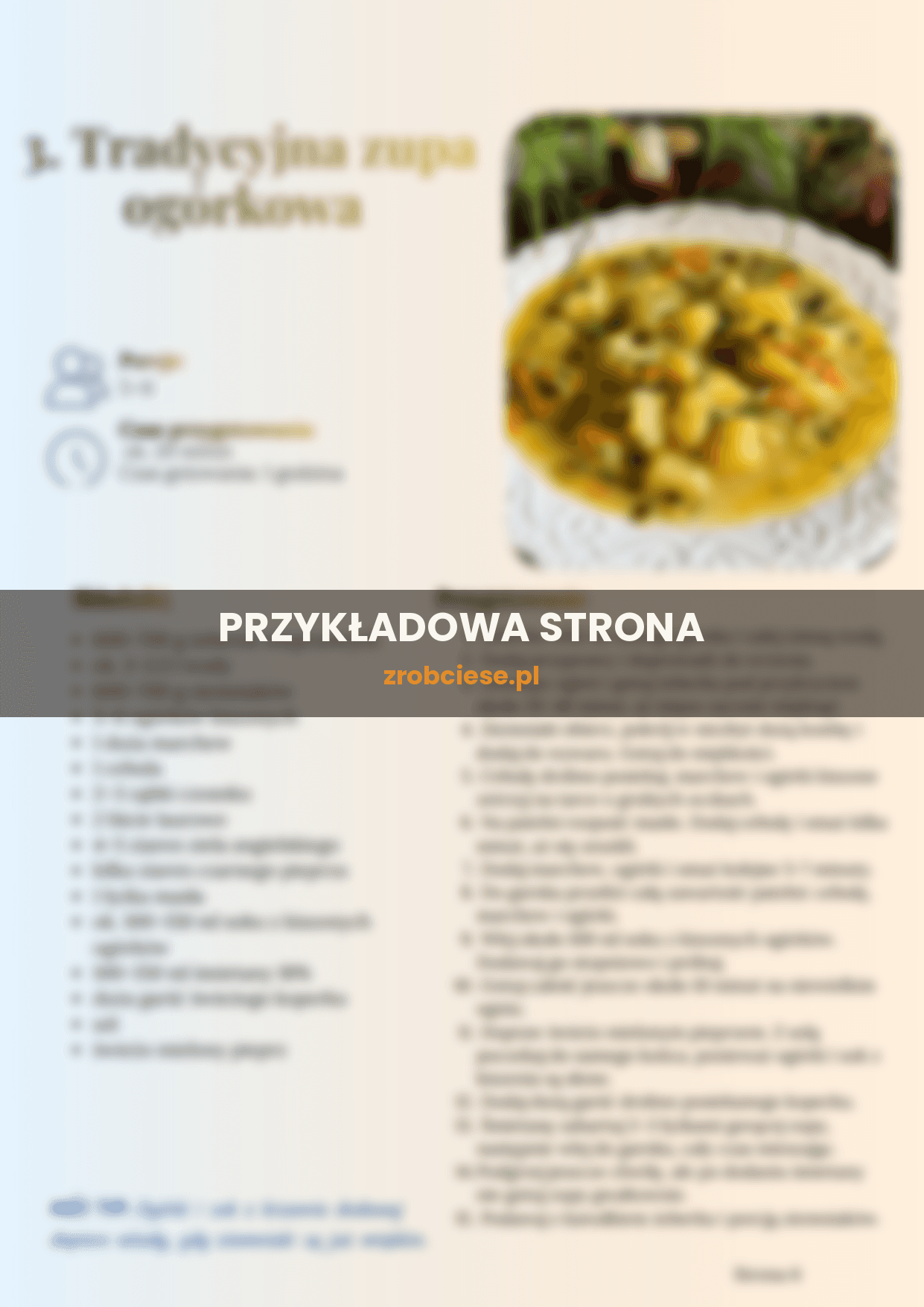 Przykładowy przepis z e-booka Zanim kopnę w kalendarz