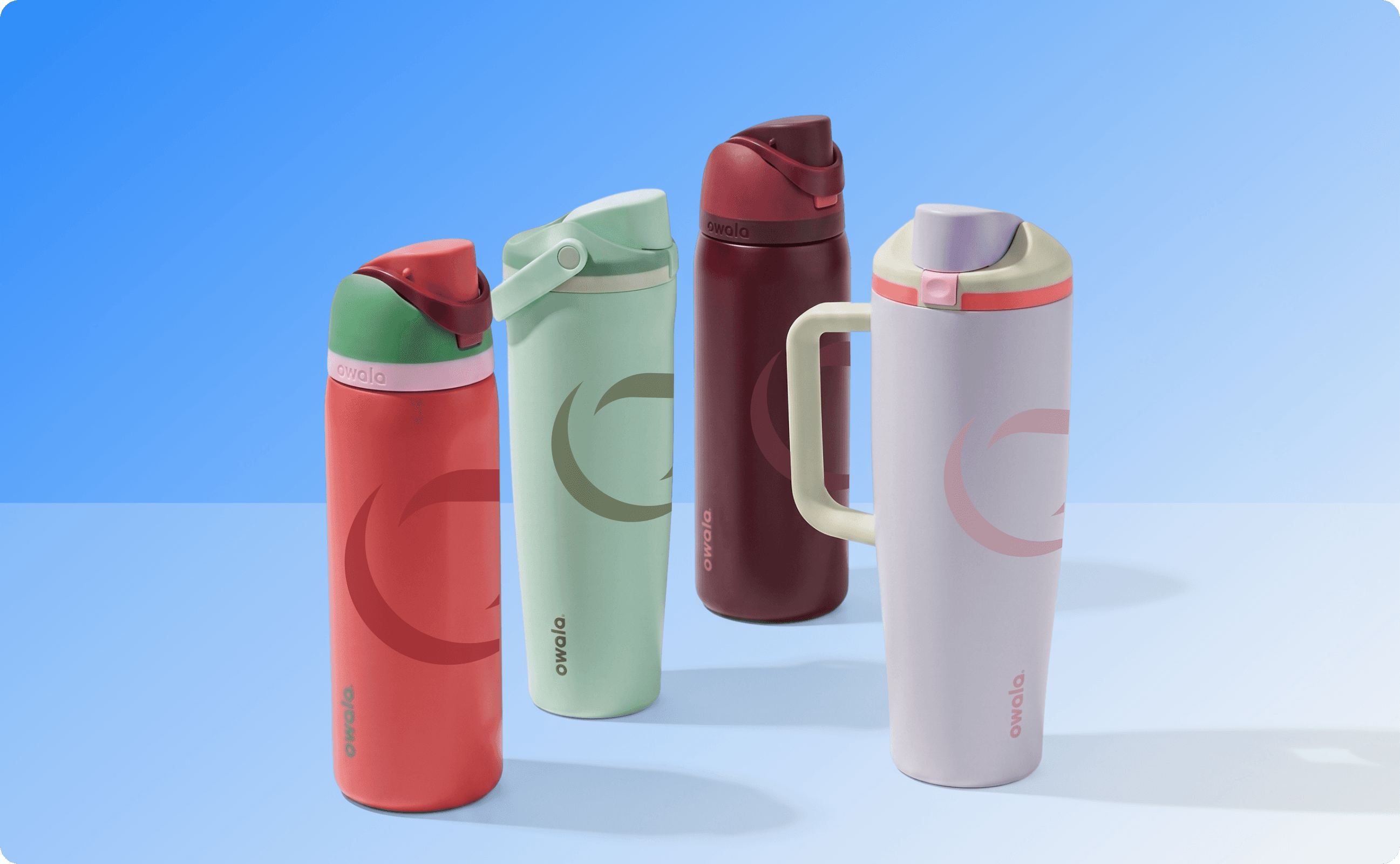 Different types of Owala tumblers.