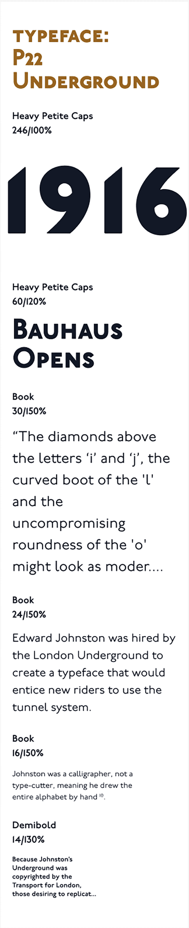 Style guide: typeface (P22 Underground)