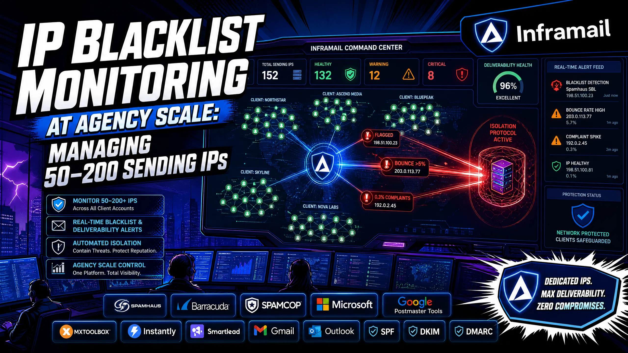 IP Blacklist Monitoring at Agency Scale: Managing 50-200 Sending IPs