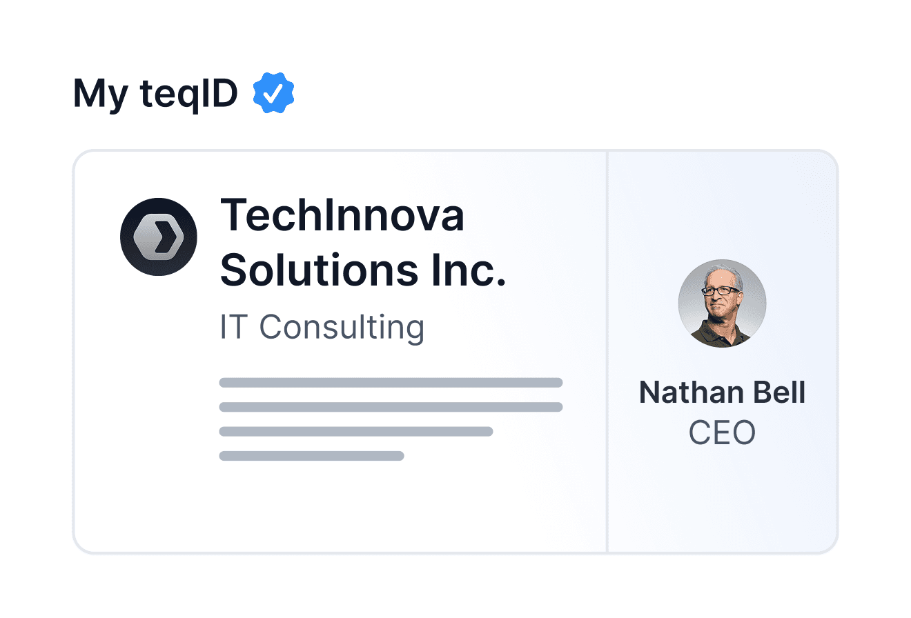 TeqlD builds a structured, Al-friendly profile for your company, making you visible to the right partners on the network.