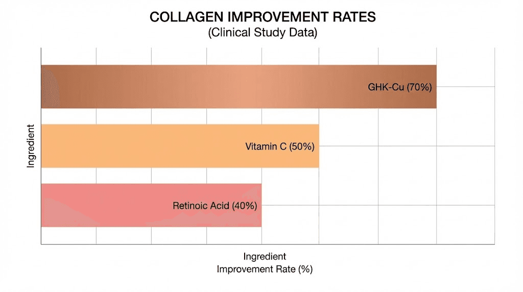 Copper peptides collagen production clinical study comparison chart