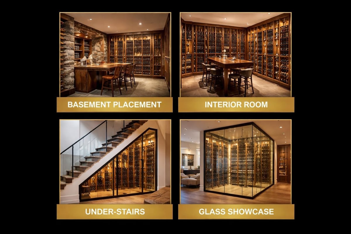 Wine cellar room location options