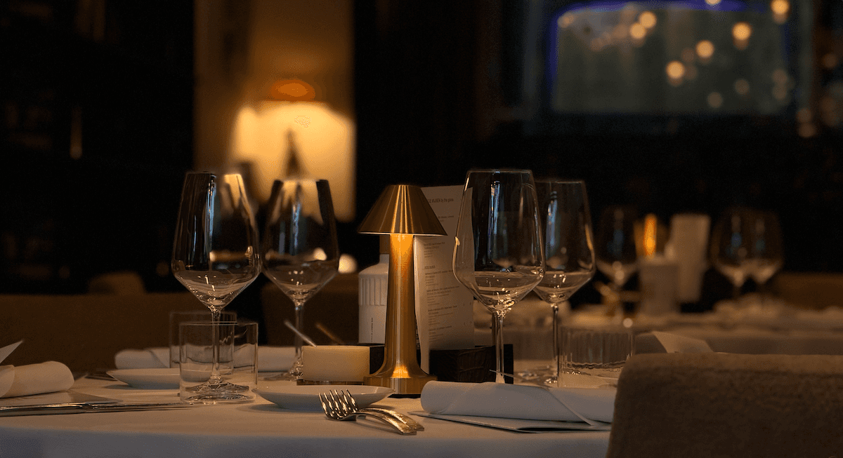 A close up of the private dining table at La Fontanella