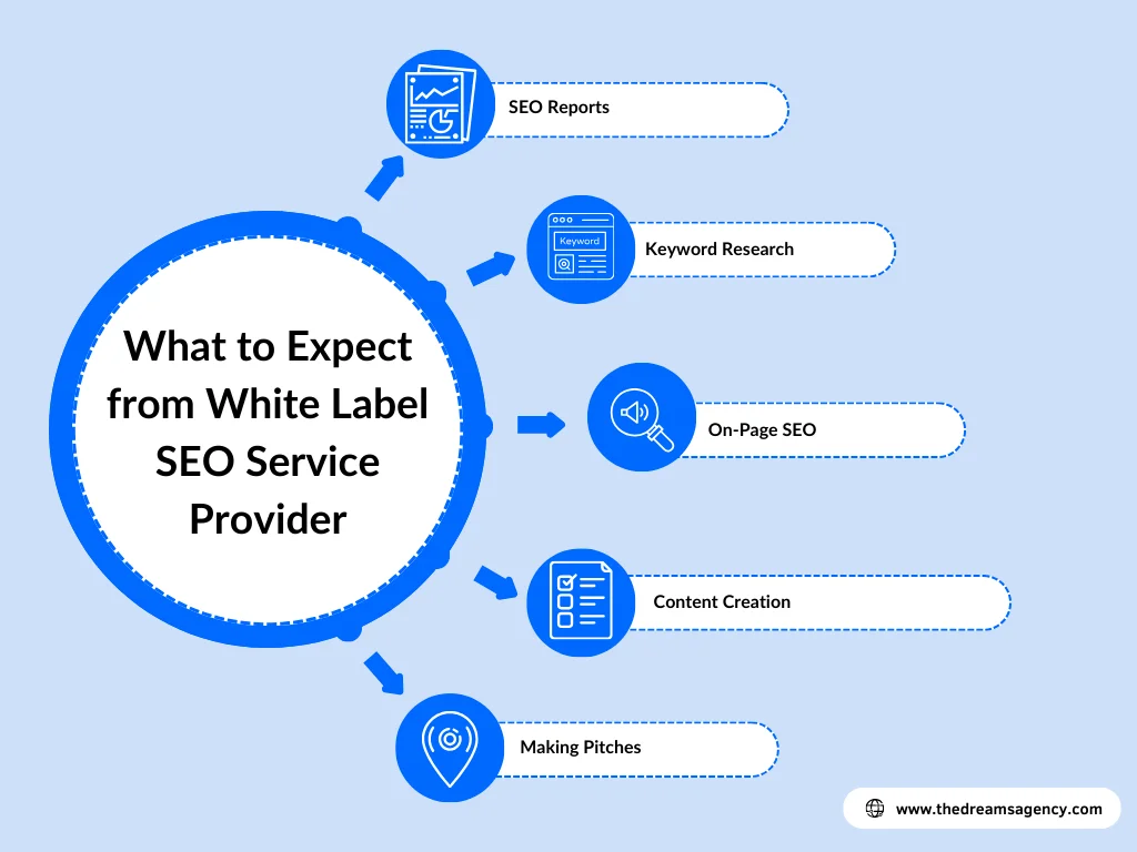 A mindmap of what to expect from white label seo services 