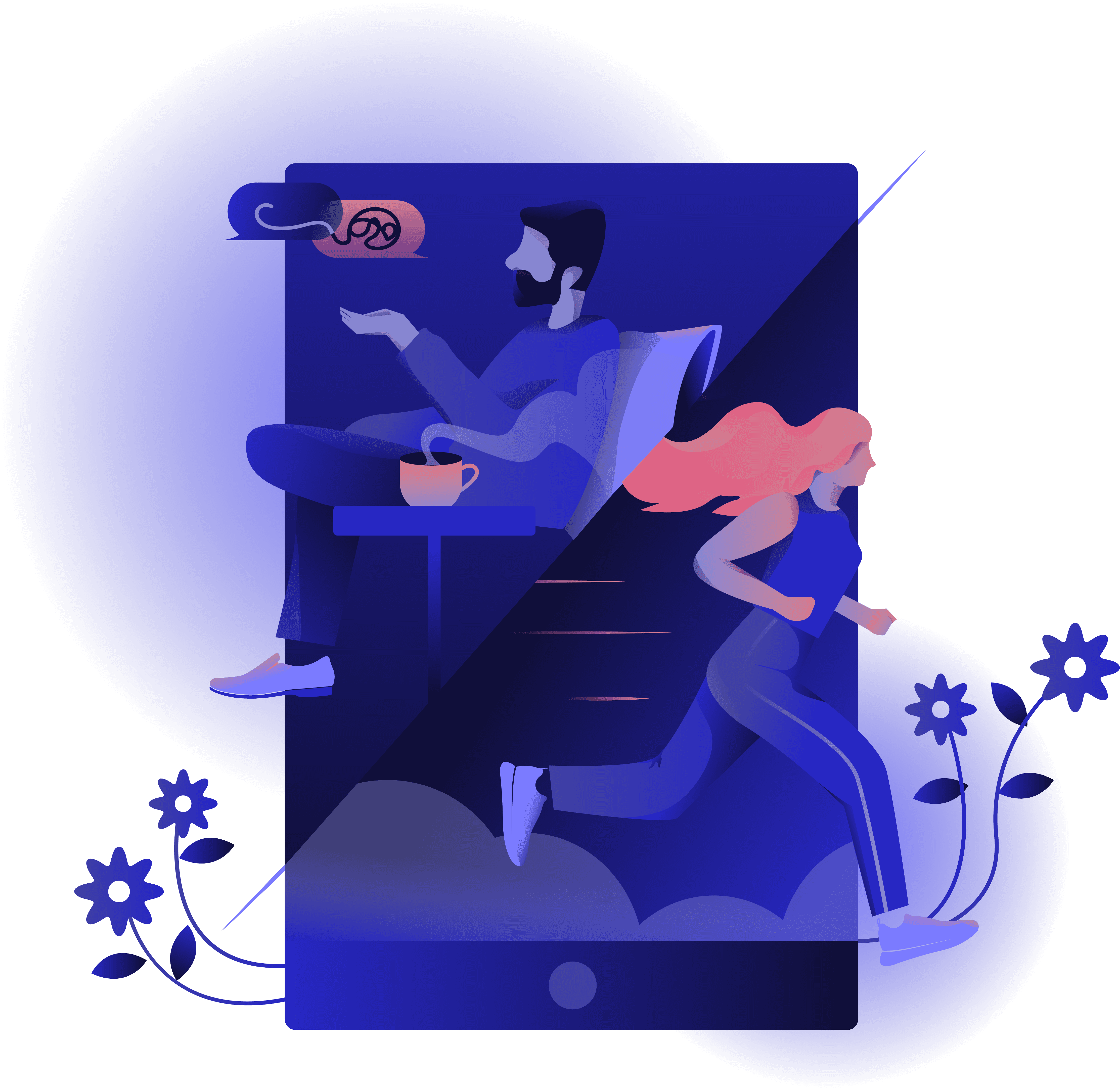 Shyft & Mindhouse: Illustration depicting mental health and physical well being