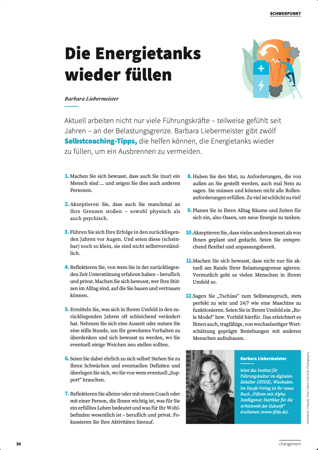 Cover: Die Energietanks wieder füllen