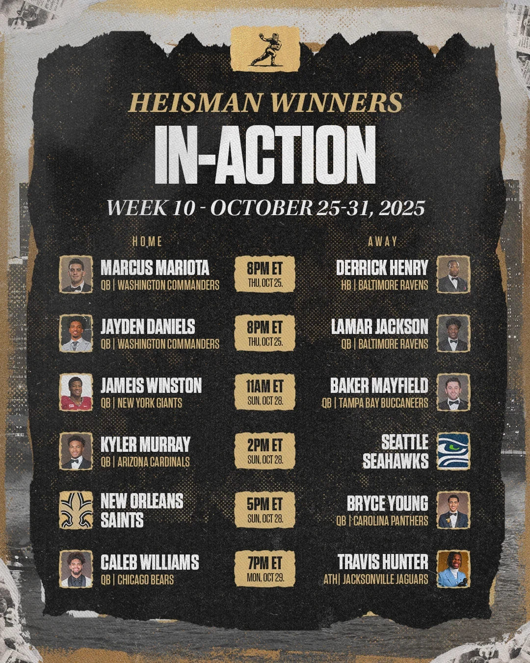 Heisman Trophy Heisman In-Action template