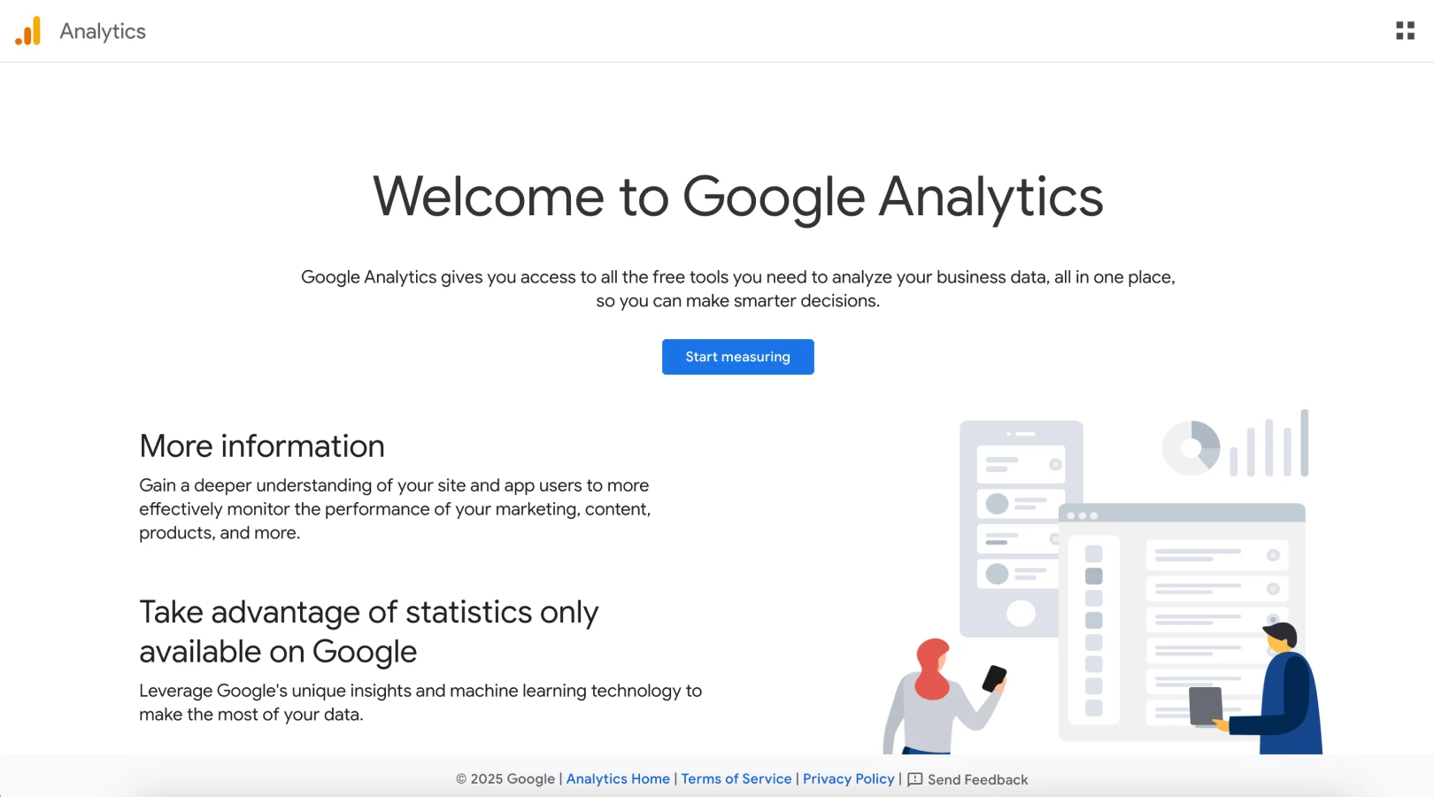 Google Analytics 계정을 생성하는 방법을 설명합니다.