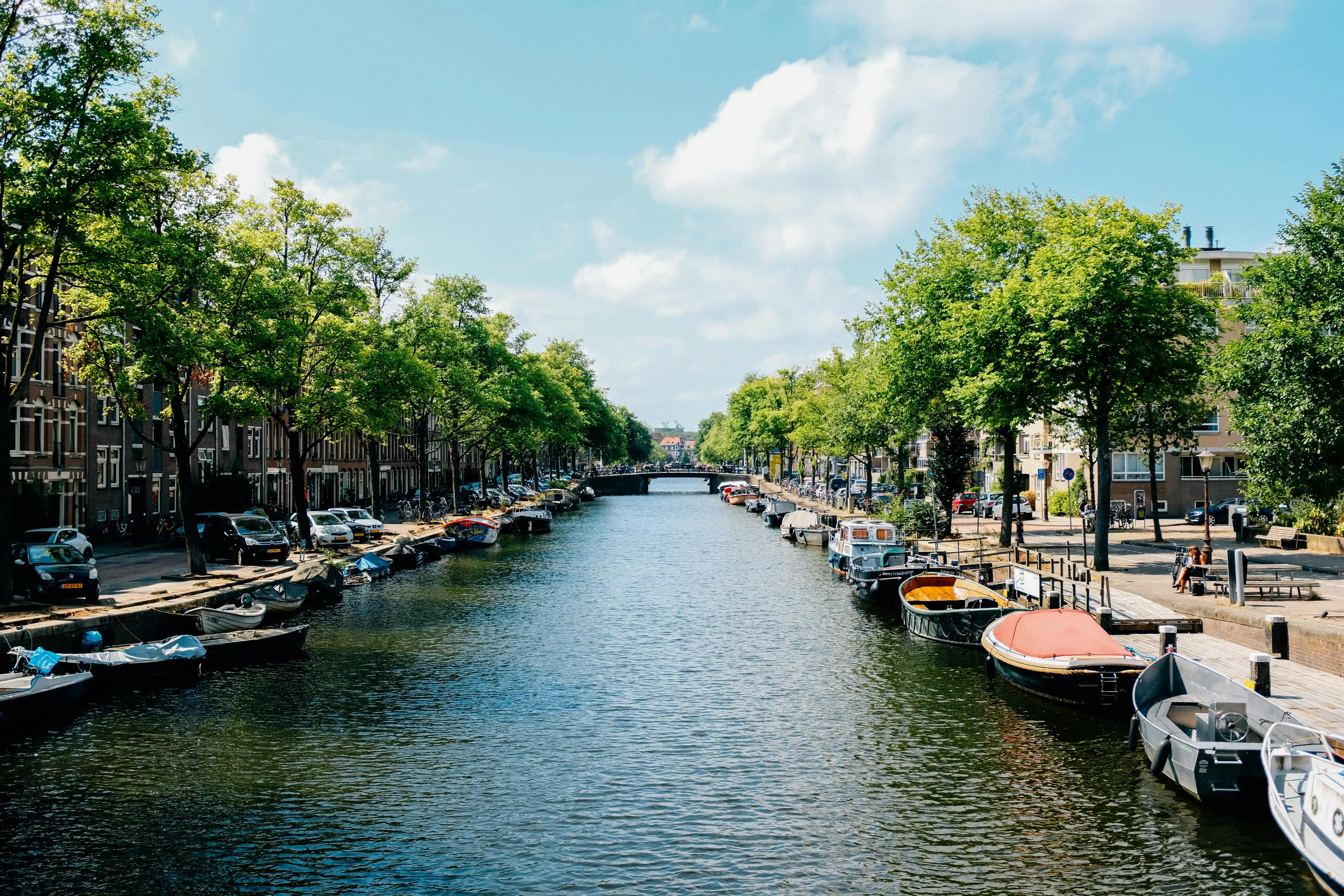 river amsterdam in netherlands