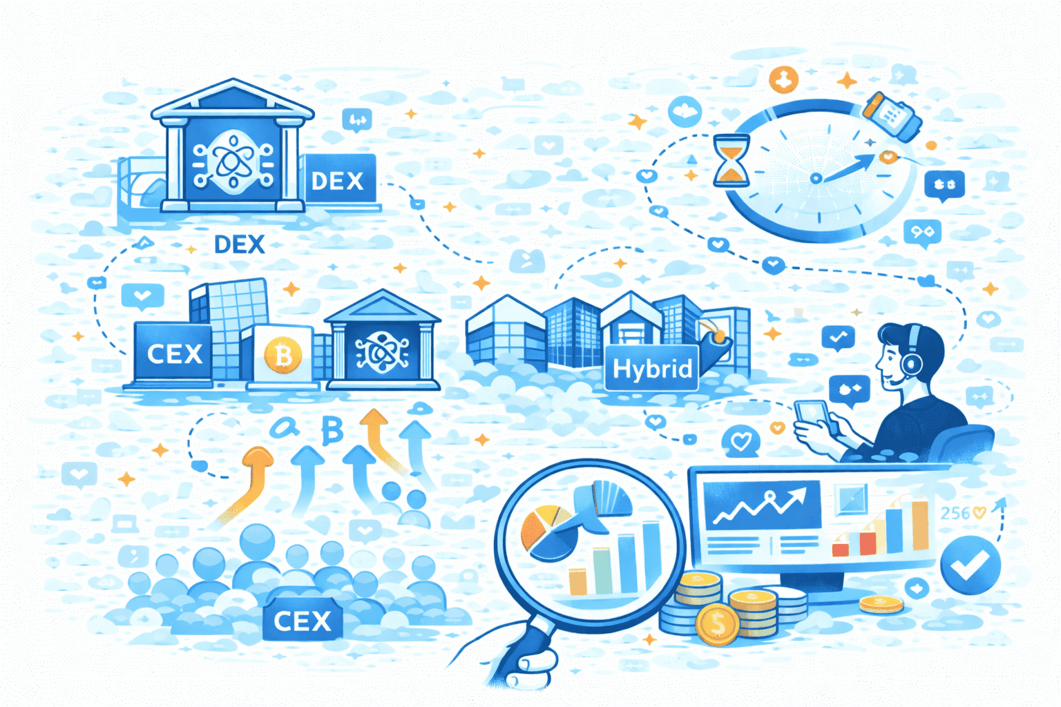 Picture shoes an important step of launching that comes down to choosing the right listings model: DEX, CEX or go for a hybrid listing