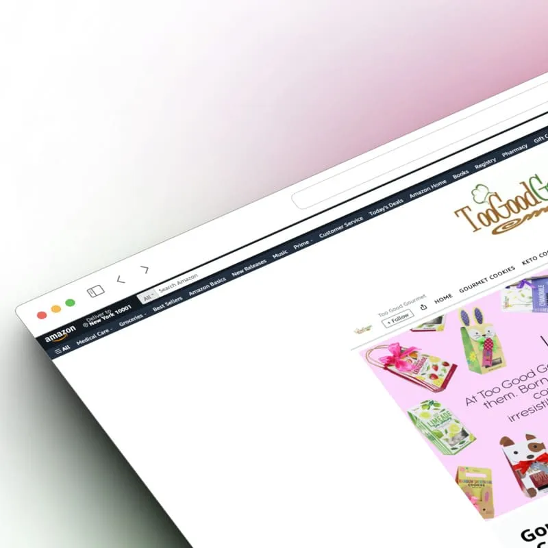 Design portfolio project showing Jeffrey Hakim's e-commerce design work on Too Good Gourmet website, UI/UX digital illustration example. designed by Jeffrey Hakim