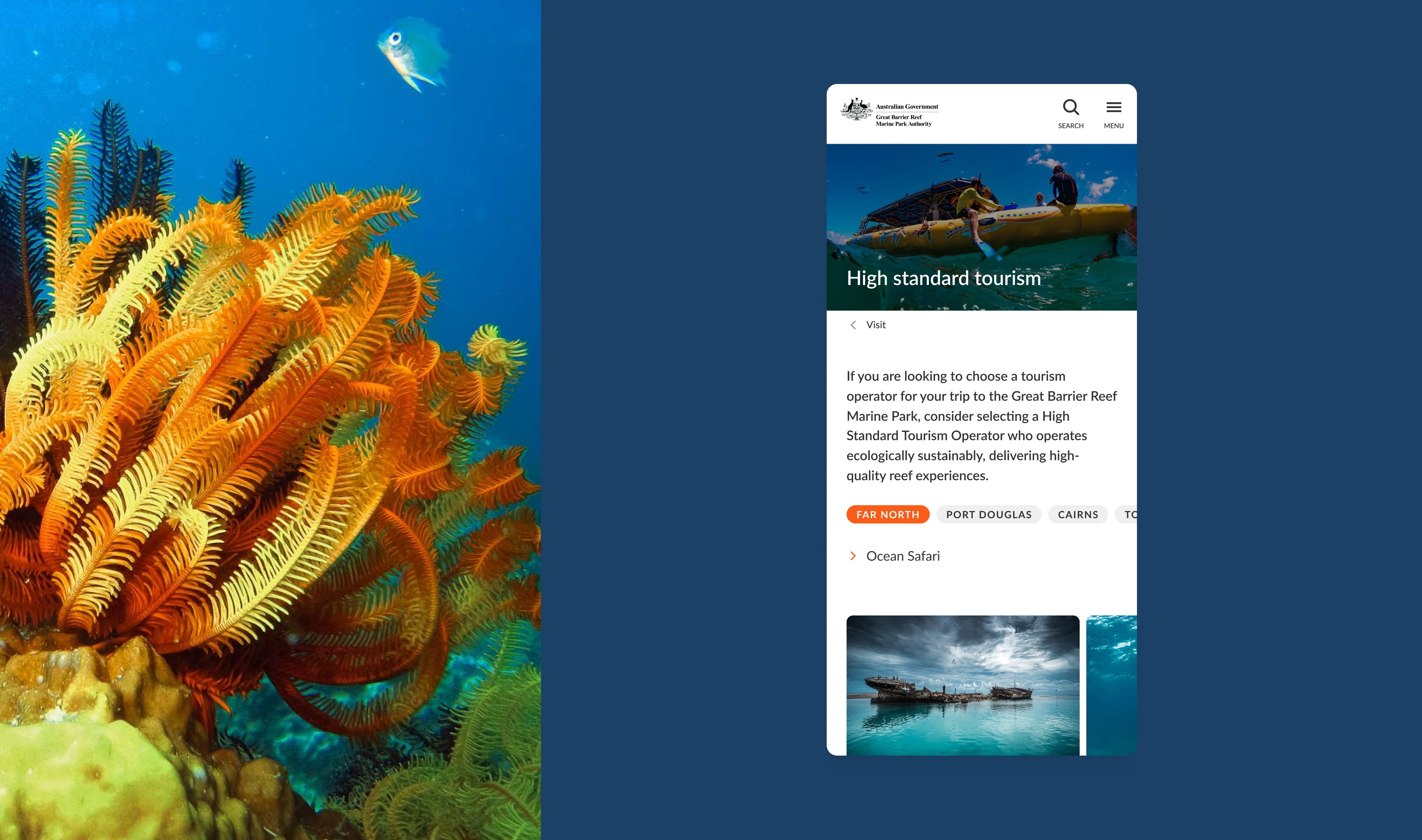 Mobile Web Design - Great Barrier Reef Marine Park Authority