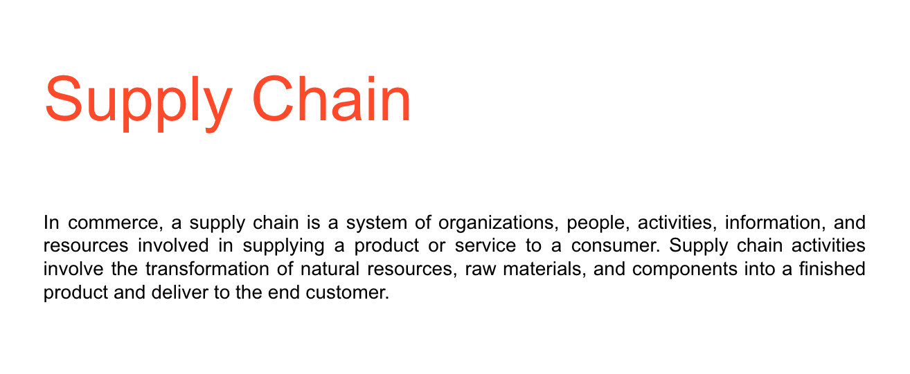 Supply chain definition