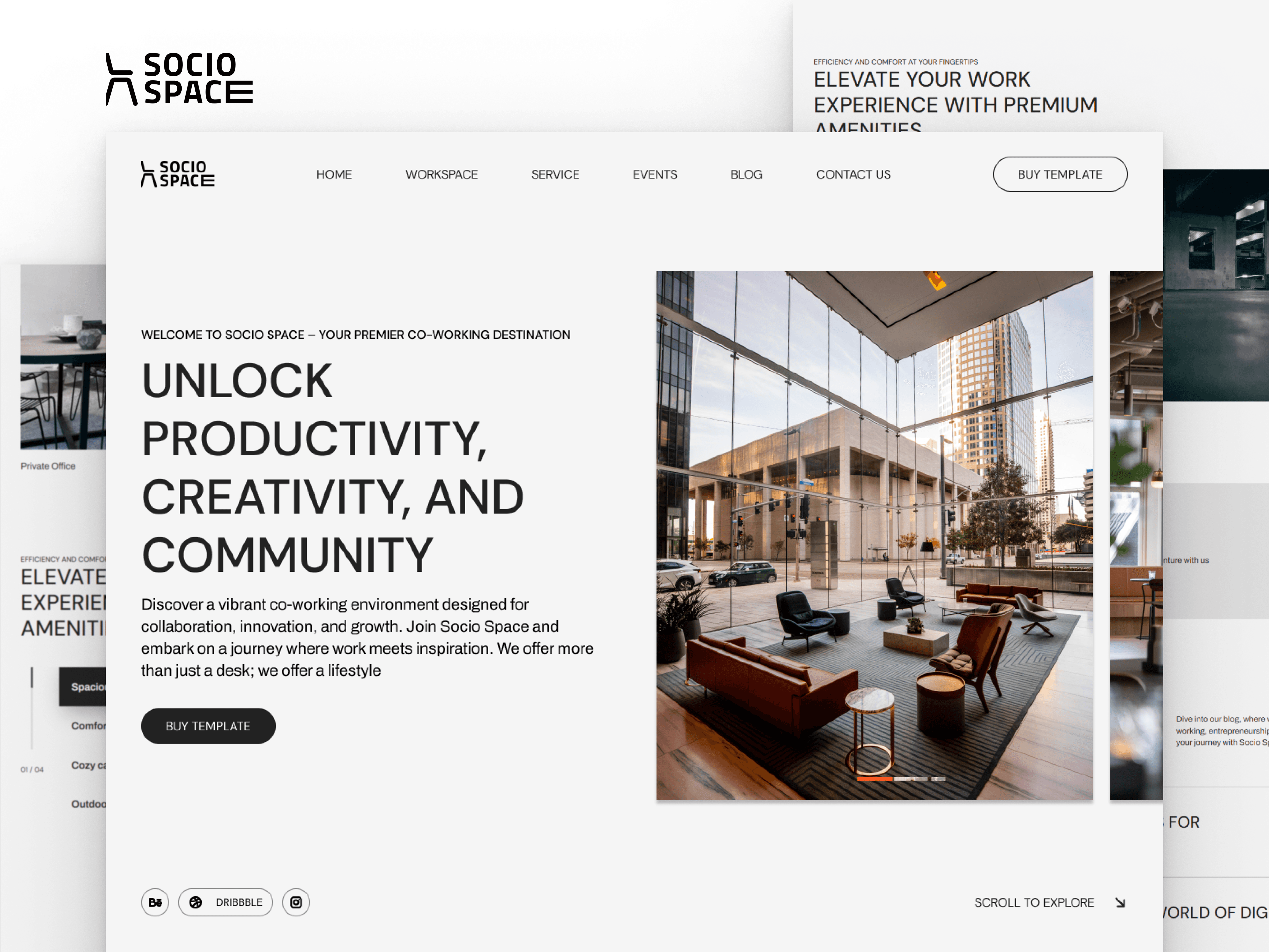 Socio Space - Framer Template for Co-working Space Service