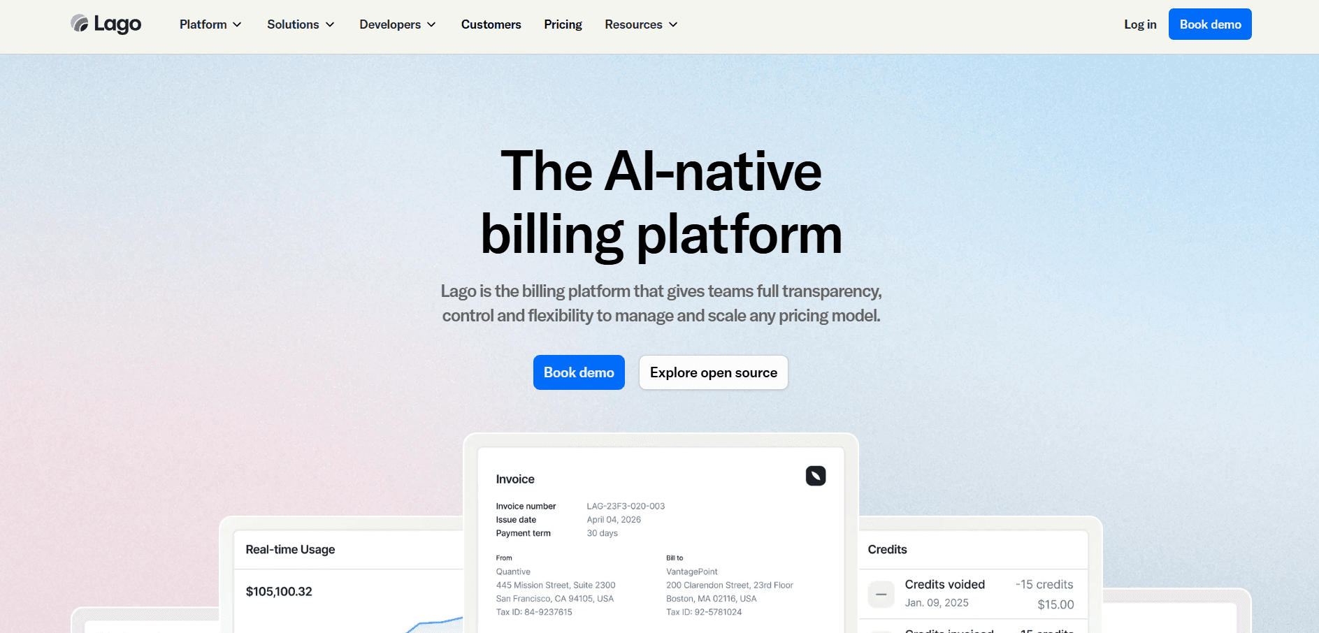 Lago home page