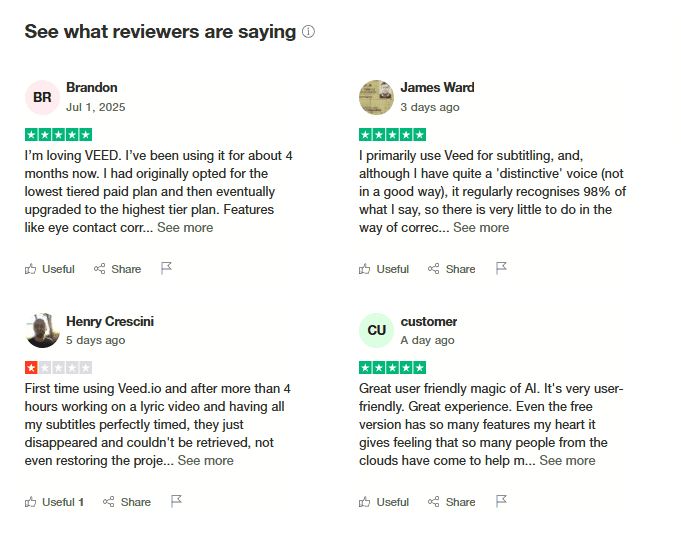 VEED Reviews