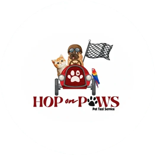The logo of Hop on Paws.