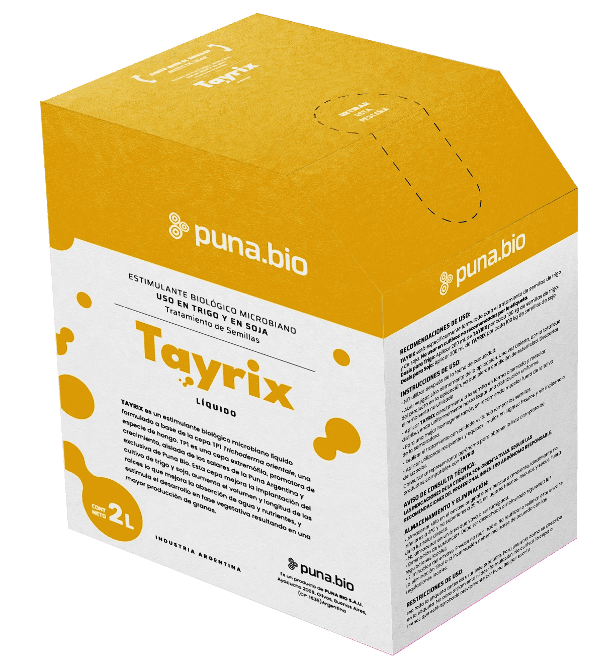 Caja de producto Tayrix biofungicida basado en Trichoderma
