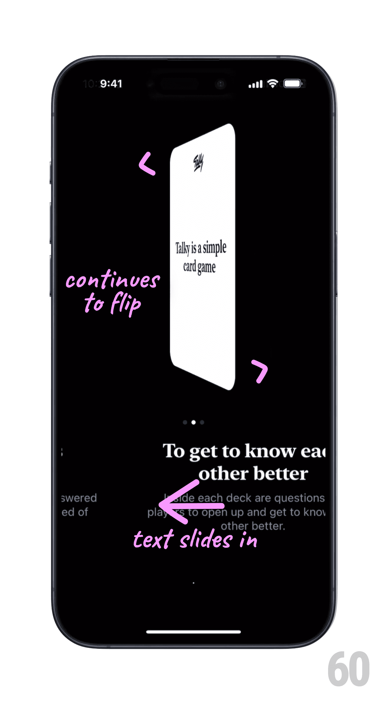 Talky Onboarding Swipes