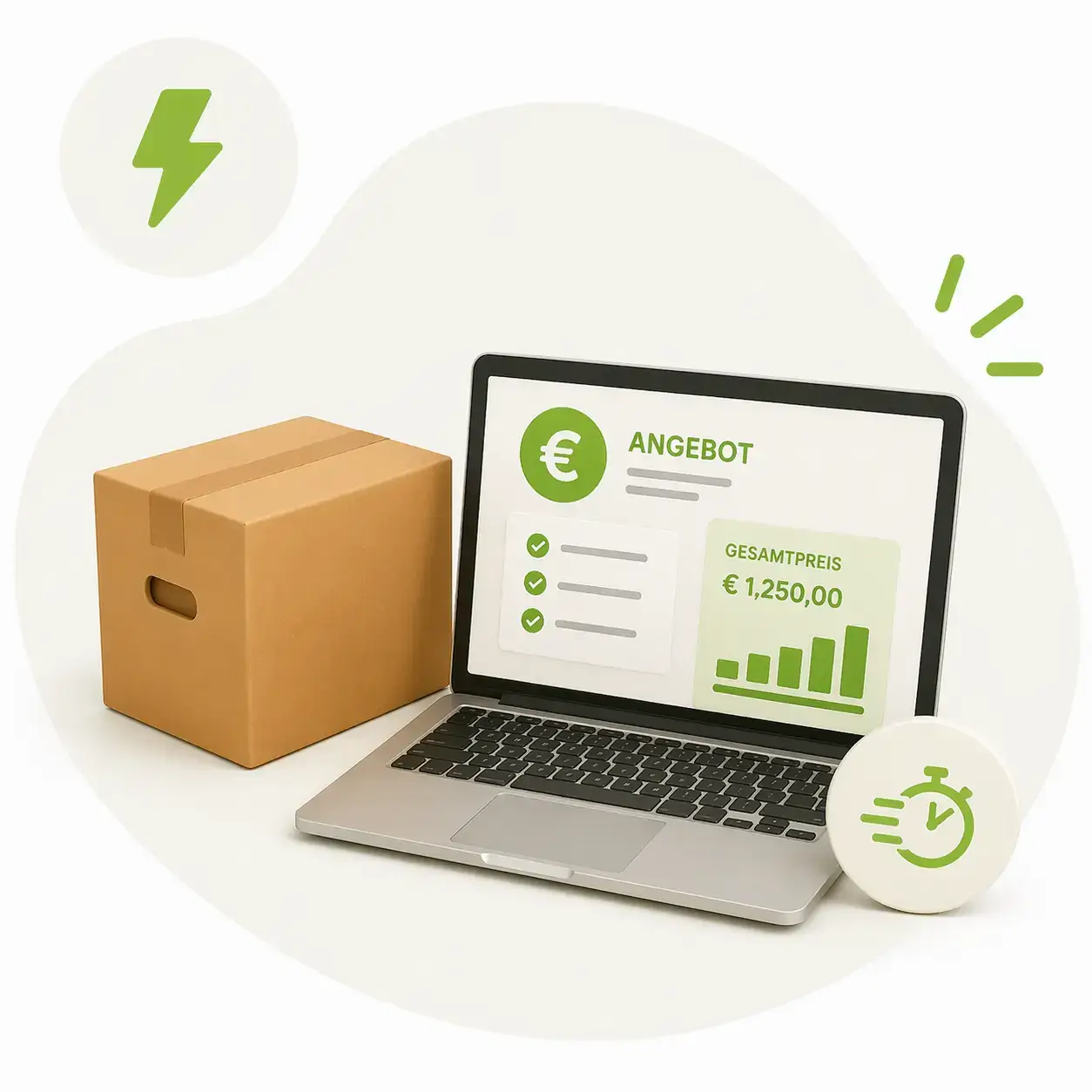 Liste von ausgewählten und nicht ausgewählten Umzugsunternehmen