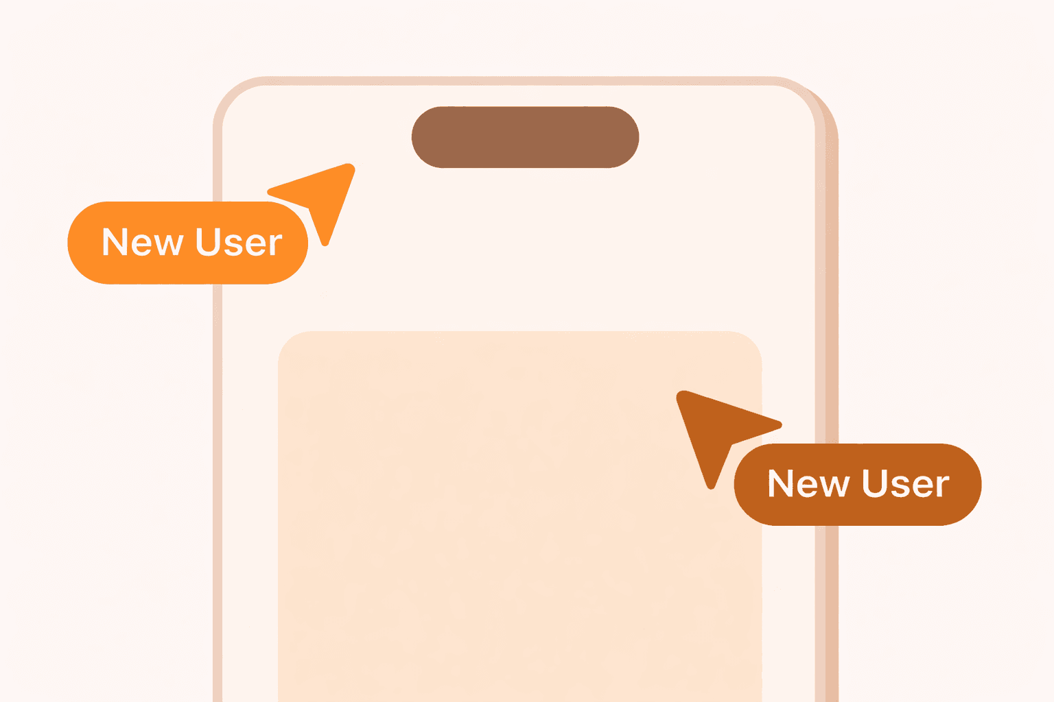mobile illustration which shows mutiple new users are coming to app wihc shows growth