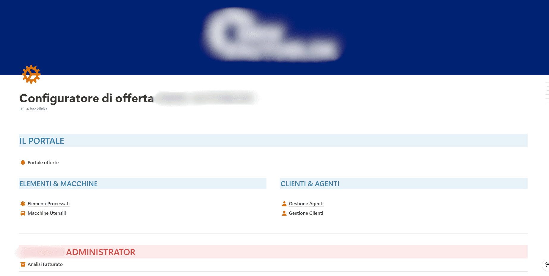 Homepage del nuovo calcolatore d’offerta dell’azienda