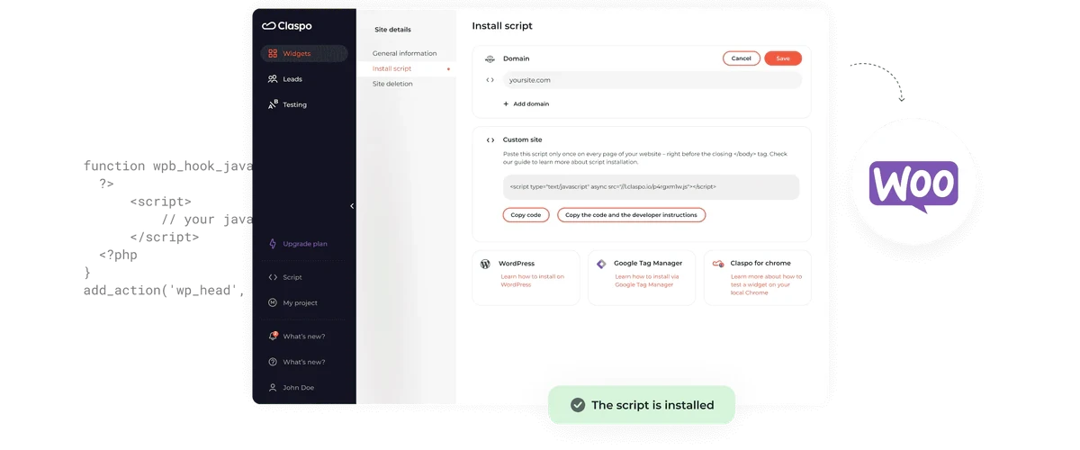 Claspo - Integrate Seamlessly via OAuth
