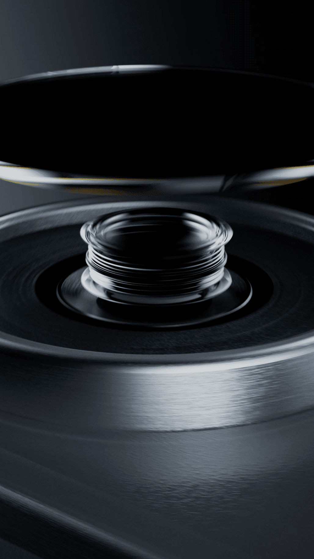 A shot of the intricate layers and internal structure of a smartphone camera lens