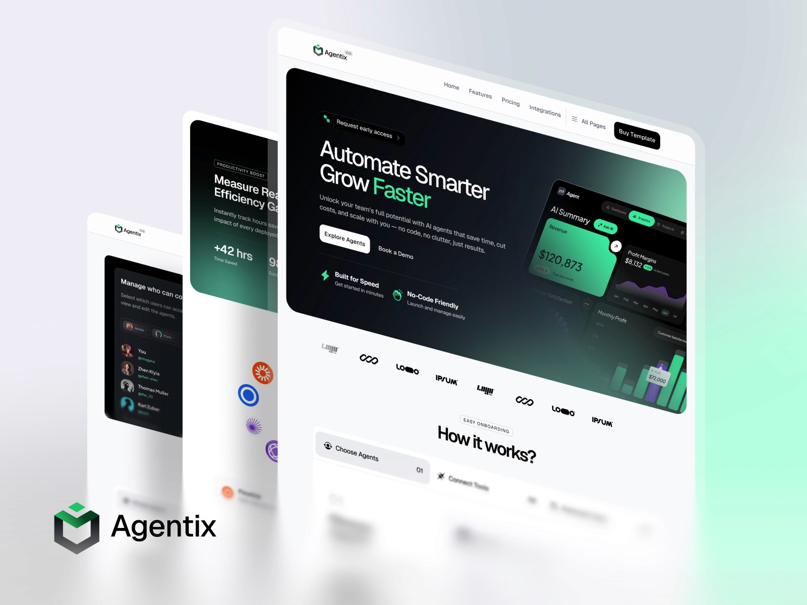 Agentix — 现代动效 AI 产品官网设计灵感