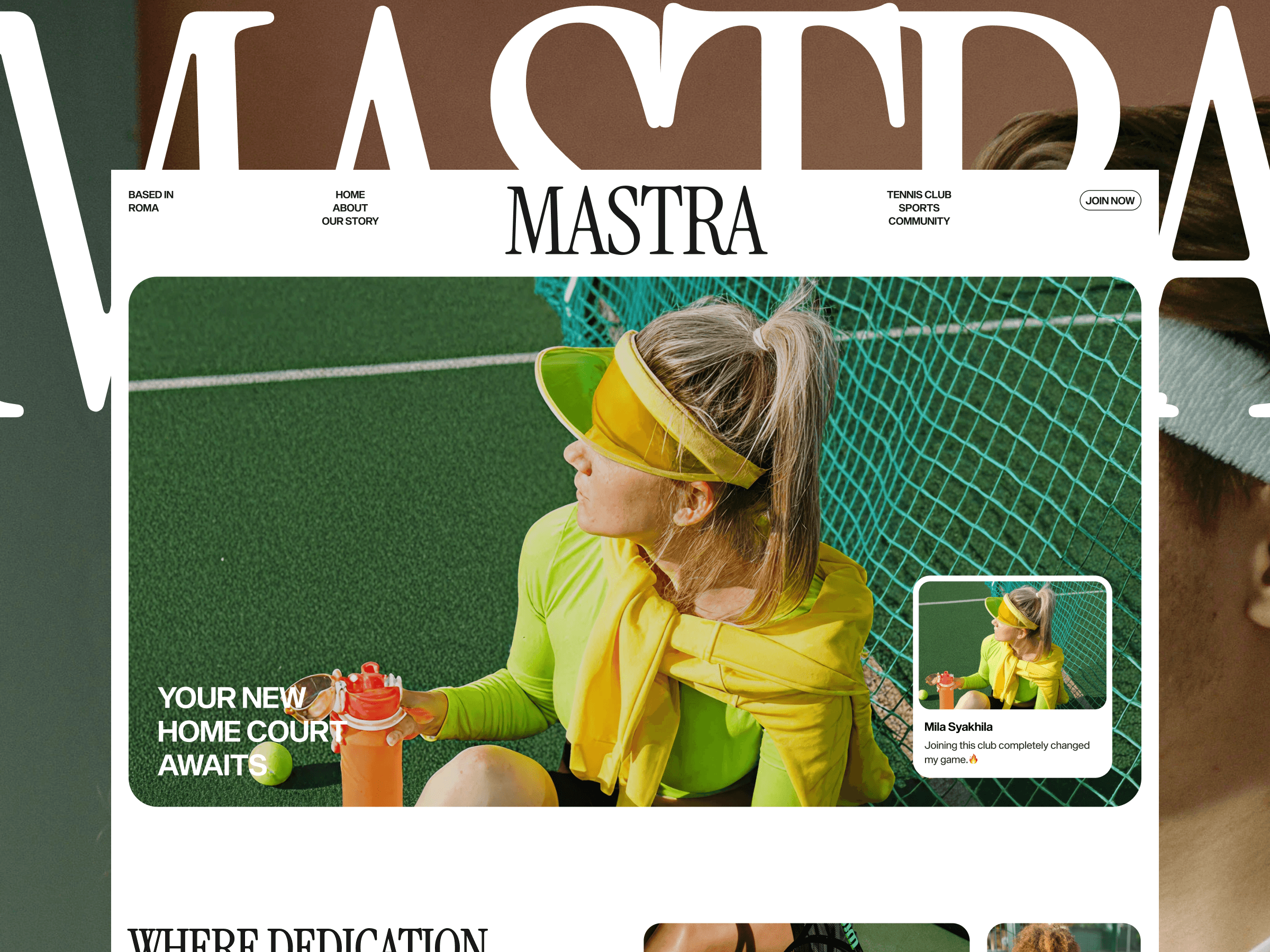 Tennis Landing Page