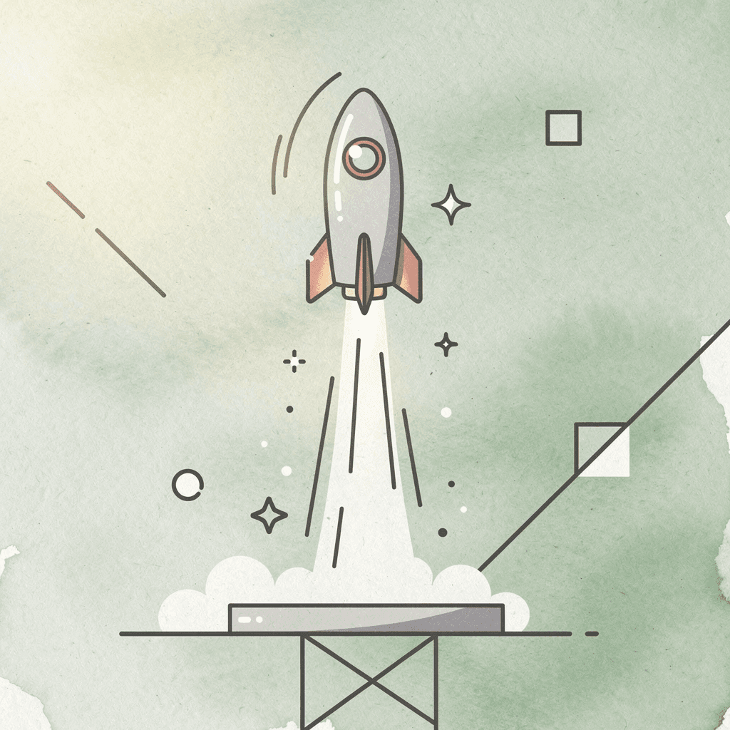 Scene of a product launching upward, representing fast product photo generation