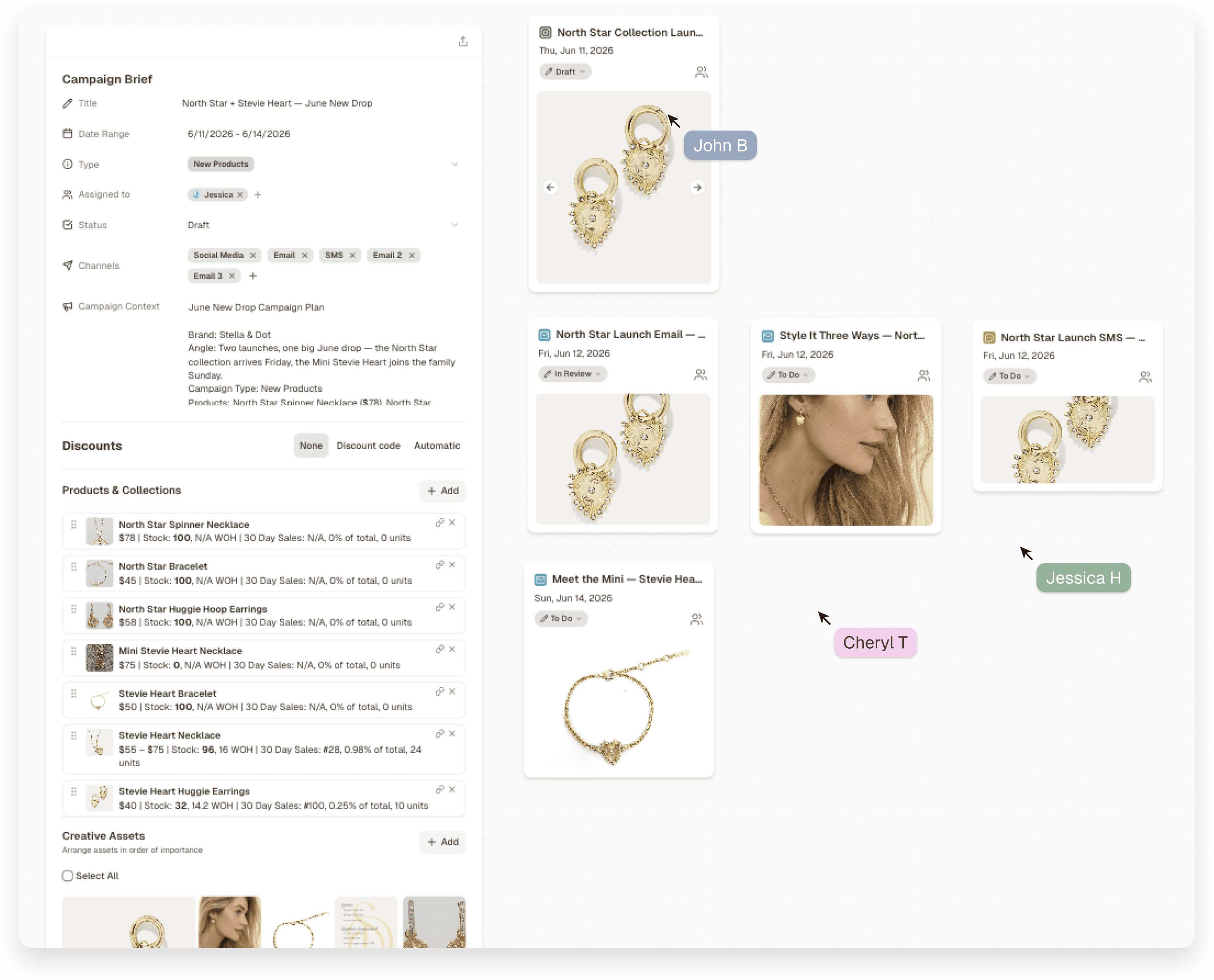 Marklo brief builder with AI-drafted copy for every channel, pulled from a single campaign brief