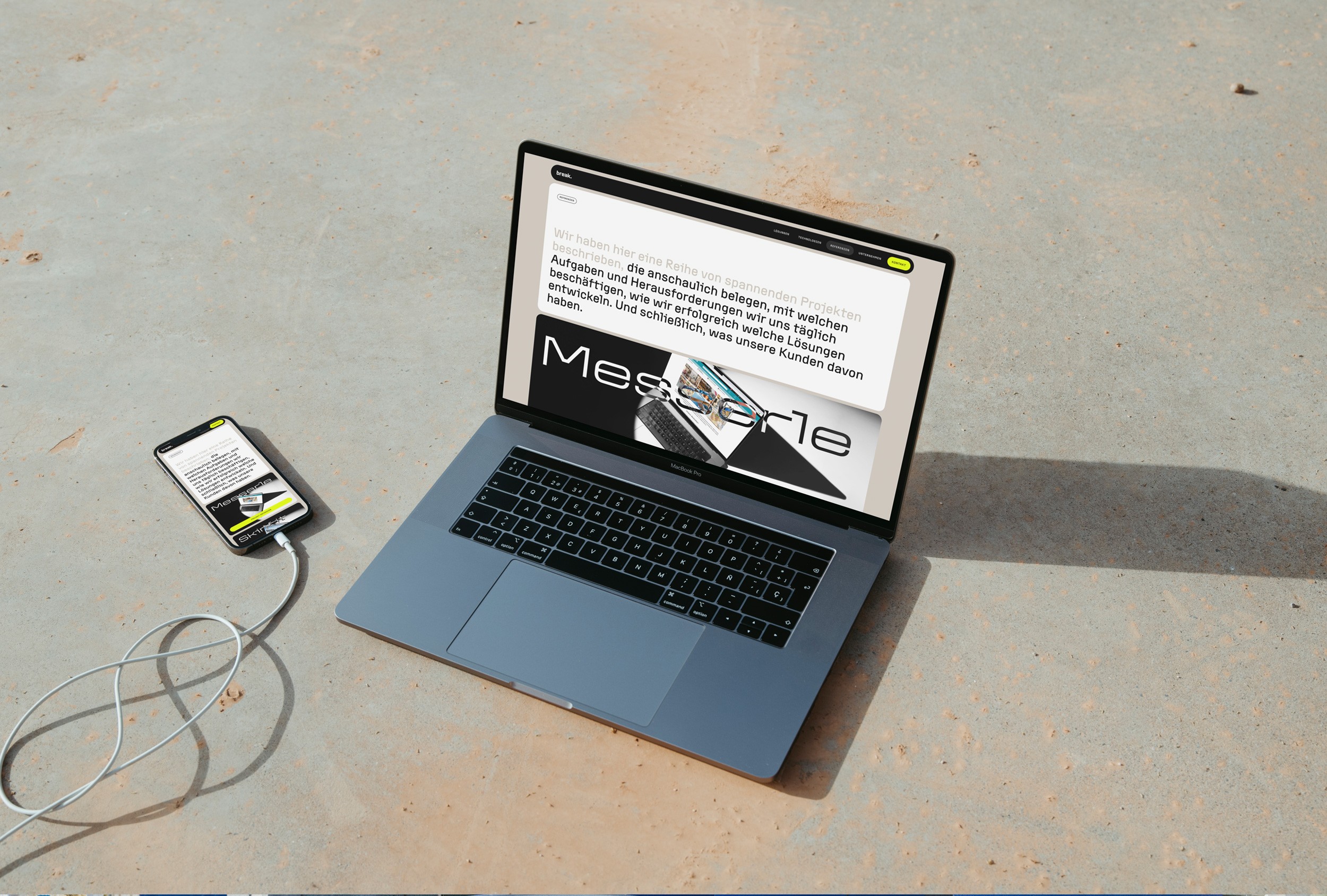 Screenshot der neu gestalteten Break Media Website mit klarem Layout und ansprechendem Design.