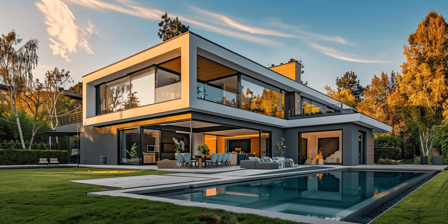 Luxury modern villa with a swimming pool