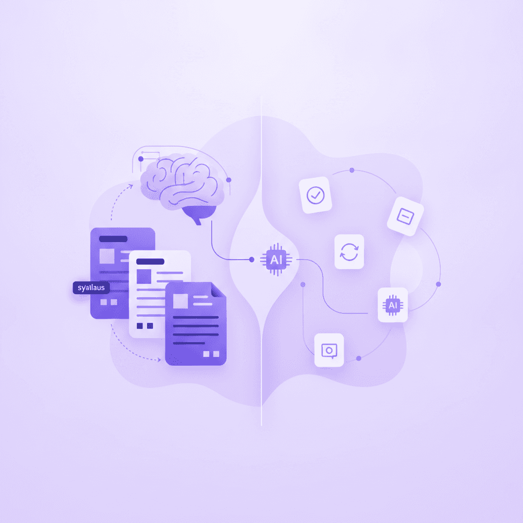 AI study tools converting syllabus PDFs into interactive flashcards and visual canvases