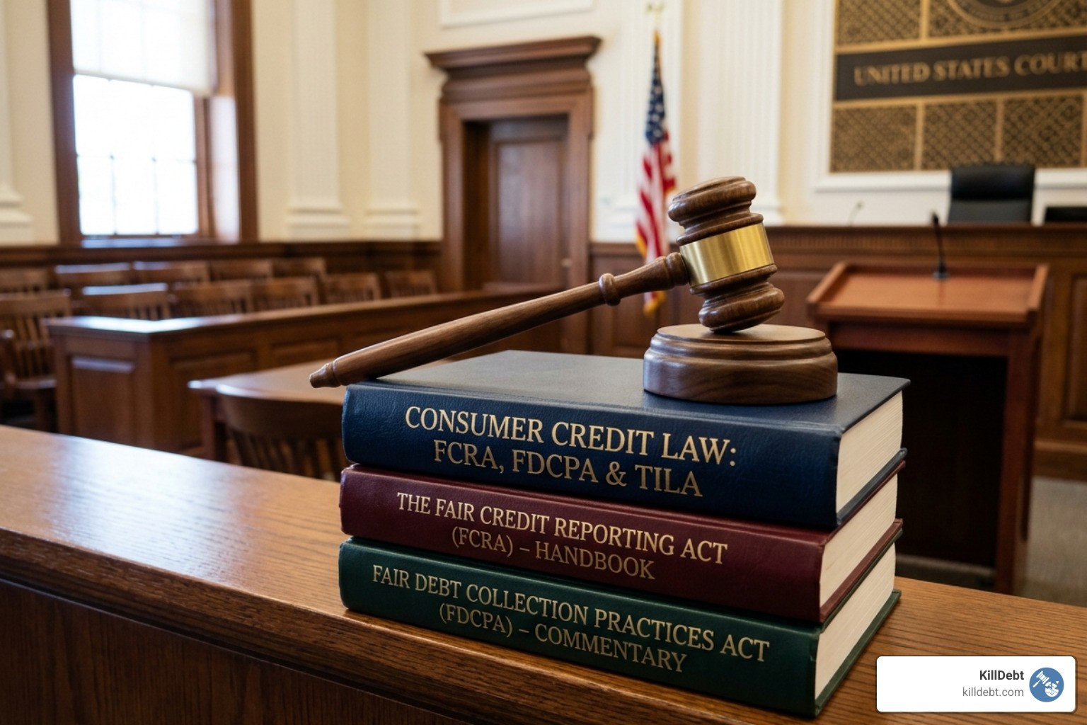 gavel and law books representing consumer credit laws - sample letter to remove collection from credit report pdf