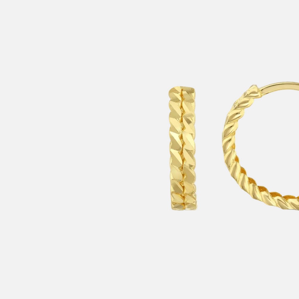 Assos Pırlanta 14 Ayar Şık Klasik Altın Halka Küpe