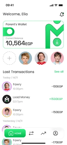 Screen for Masroofi mobile application