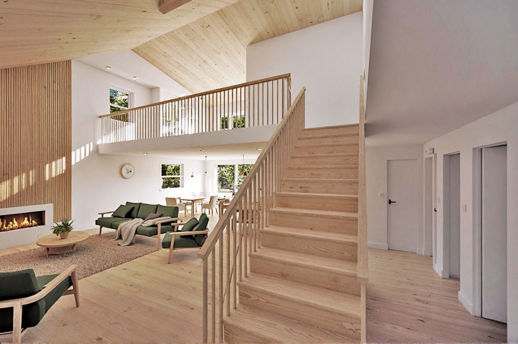 loft-space-vaulted-ceiling-remodeling-melrose-ma-living room