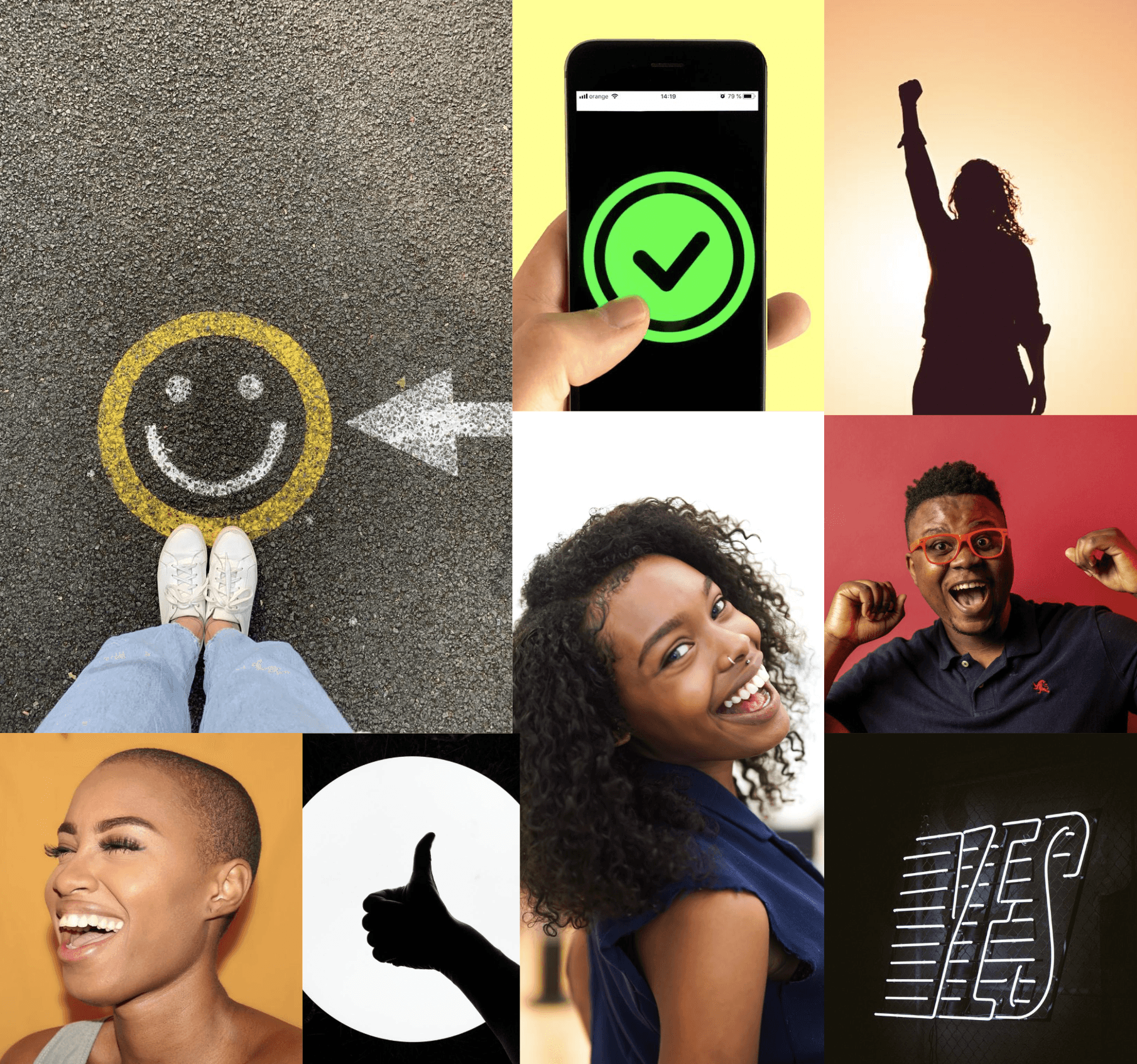 Happy people smiling for Yebo