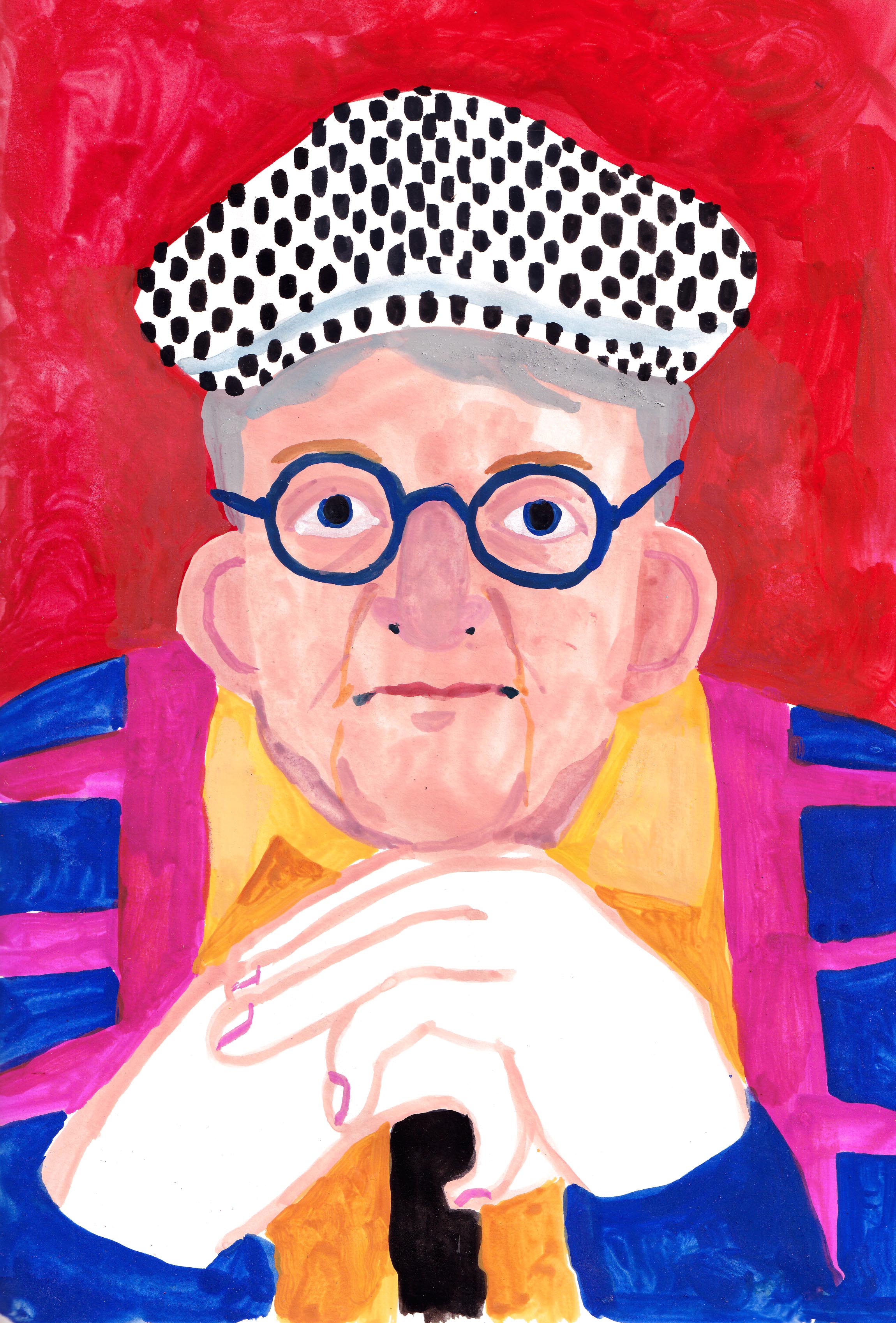 Hockney. Red portrait 