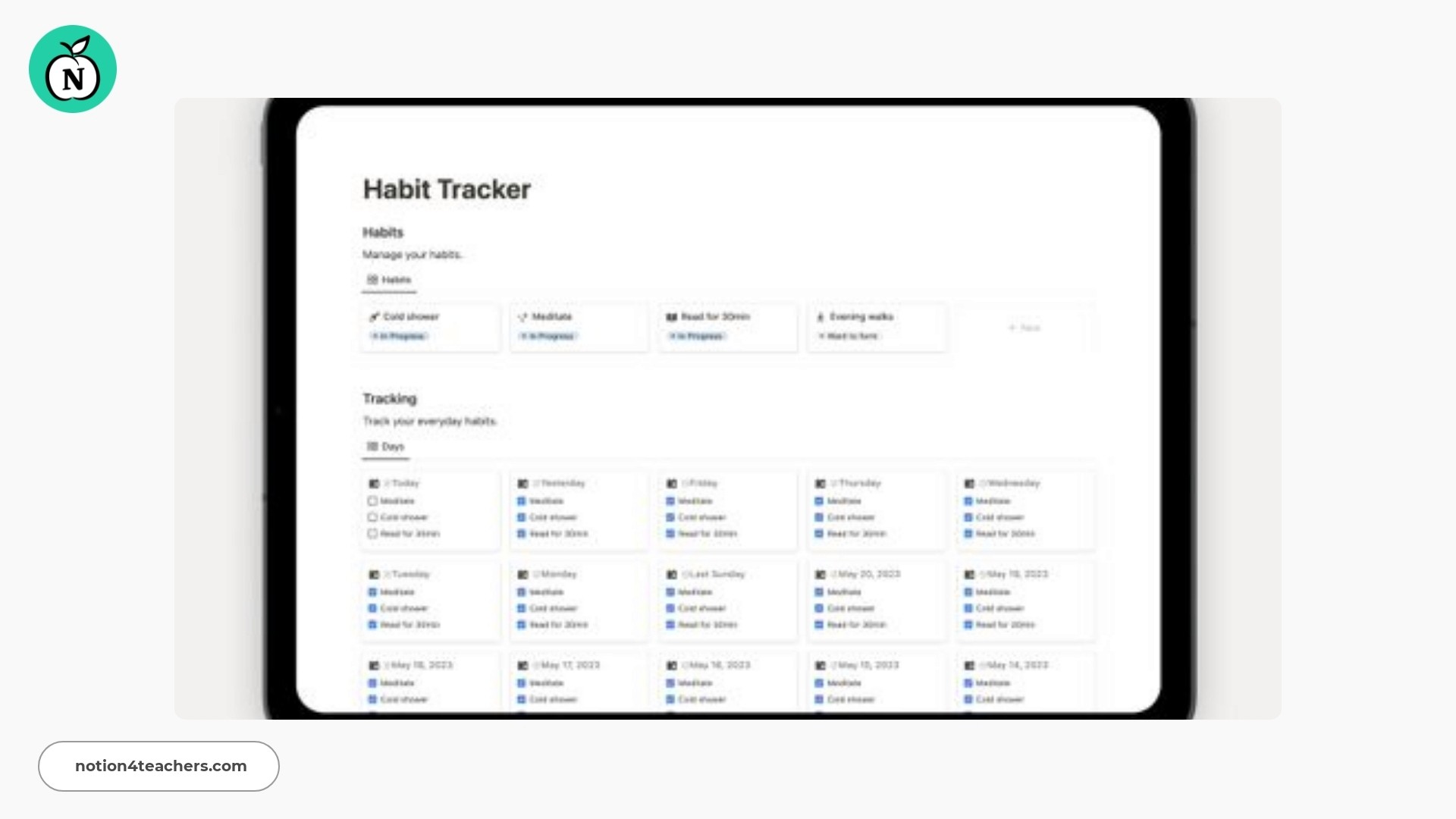 Notion Habit Tracker by Pathpages