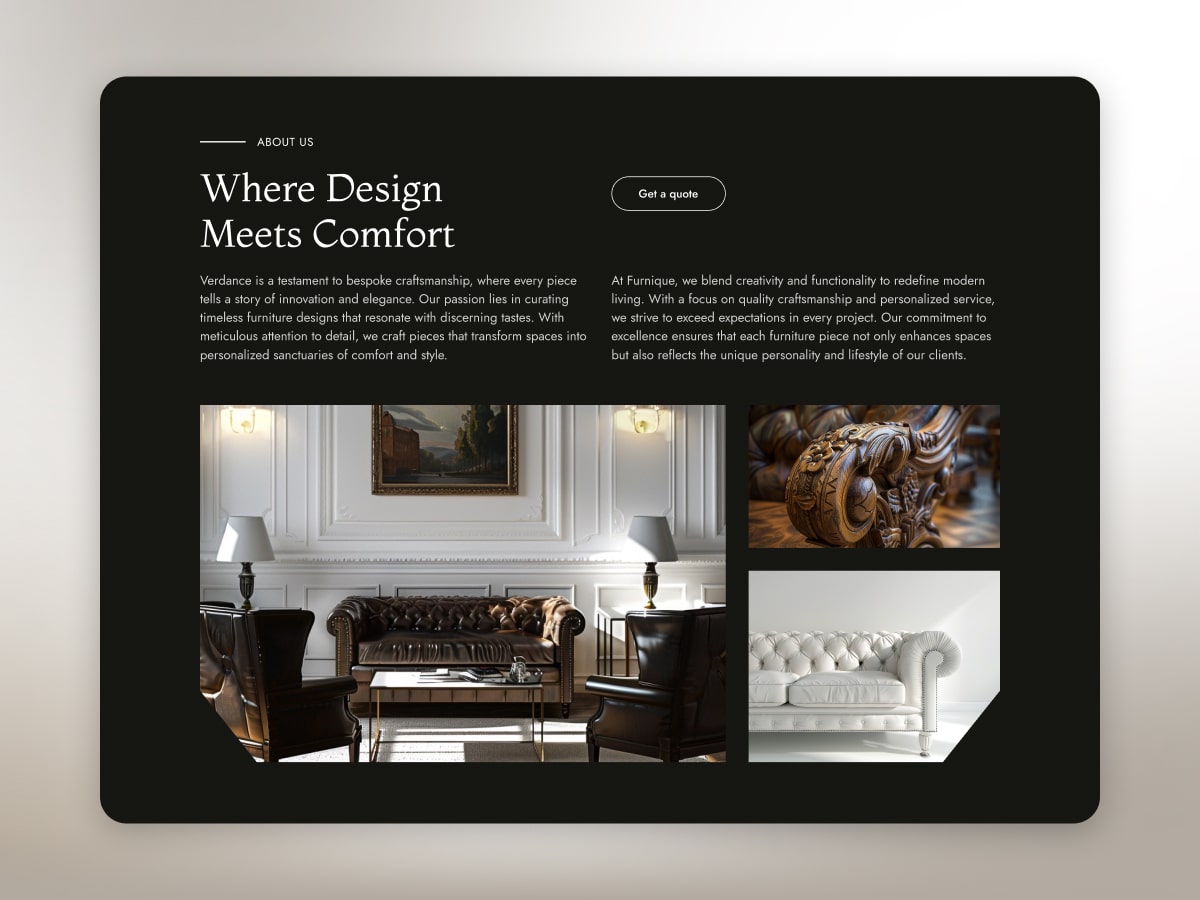 Verdance — furniture website template gallery