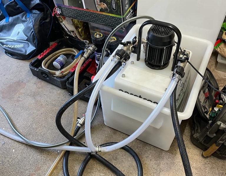 a close up of a car's spark plugs and wires