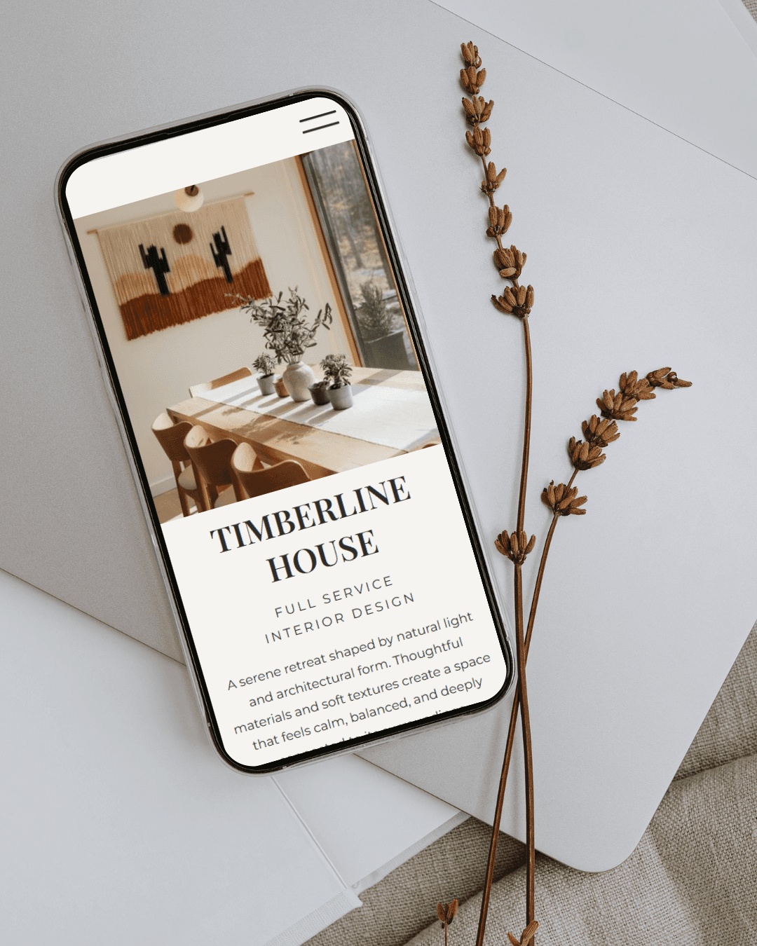 Vale template on mobile screen
