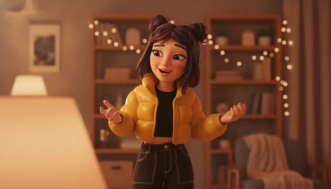 Emotional digital character showing expressive avatar behavior