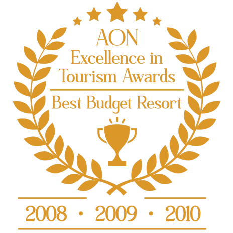 Gold AON Excellence in Tourism Award for Best Budget Resort 2008-2010, recognising Uprising Beach Resort.